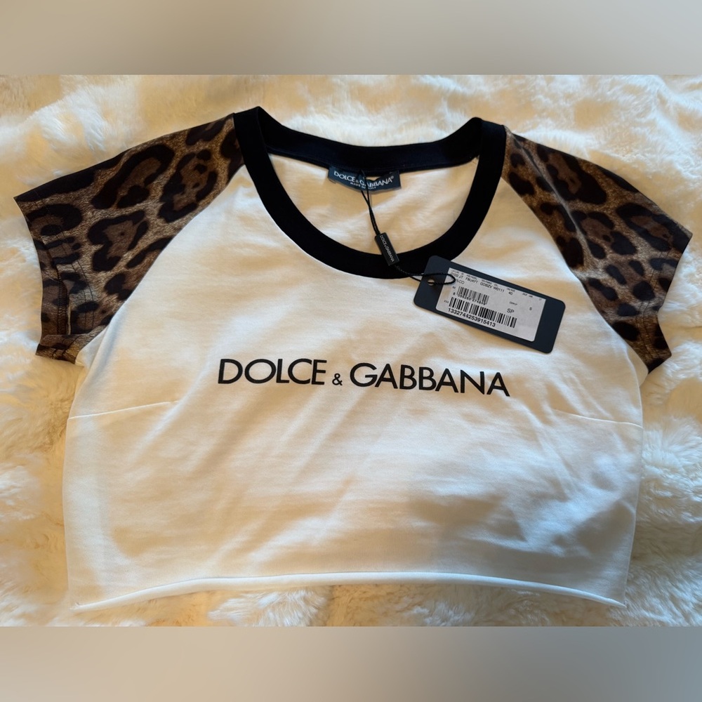 Dolce & Gabbana Leopard Crop Top T-Shirt
